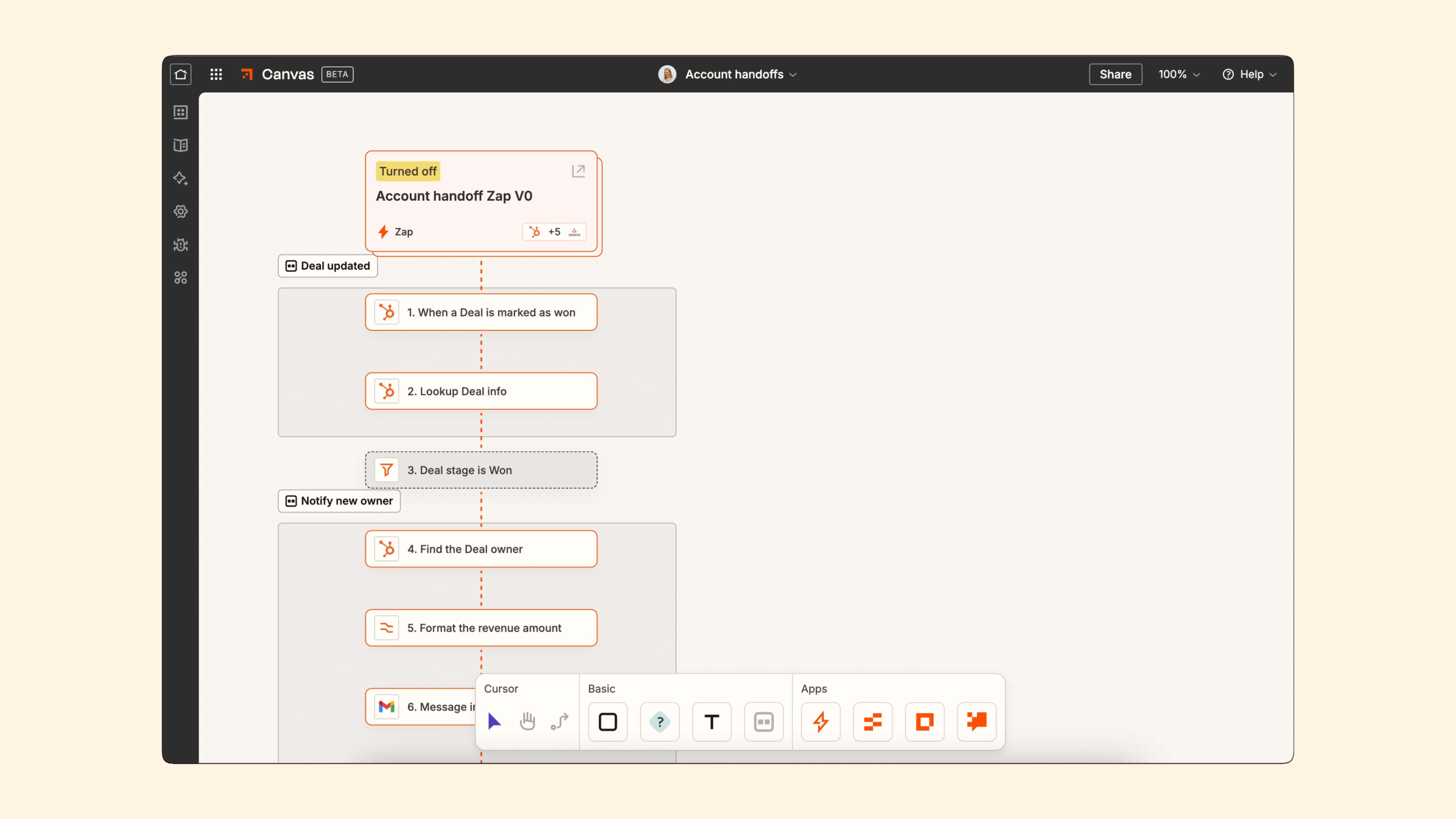 Account handoffs workflow